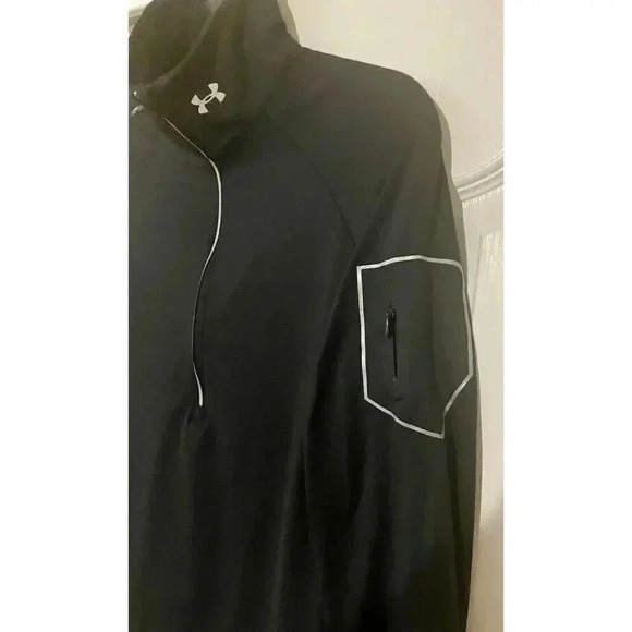 Under Armour Black 1/2 Zip Fitted Athletic Jacket Black Womens Fitted Sz M - Picture 4 of 11